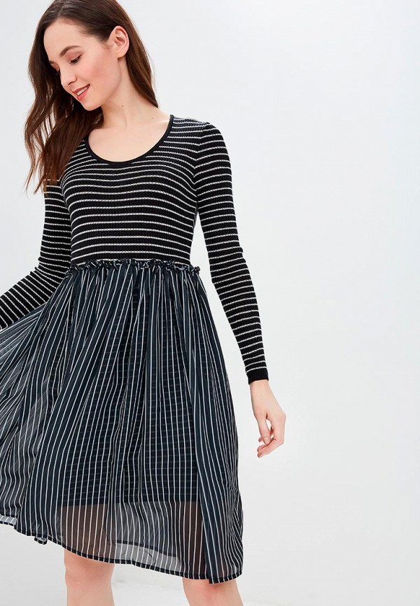 

Платье LOST INK, STRIPE CHIFFON SKIRT DRESS, Черный