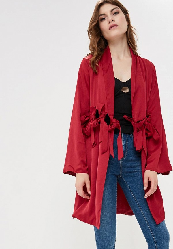 

Кимоно Lost Ink, Бордовый, TIE WAIST THROW ON