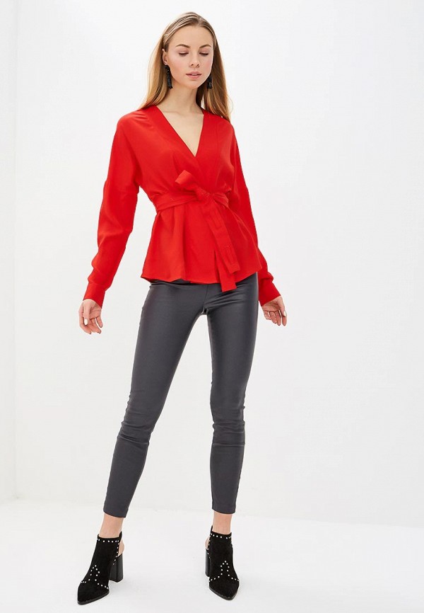 

Блуза LOST INK, BLOUSE WITH THREAD THROUGH BELT DETAIL, Красный