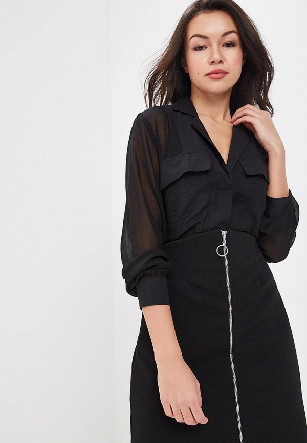 

Блуза LOST INK, SHIRT WITH POCKET DETAIL, Черный