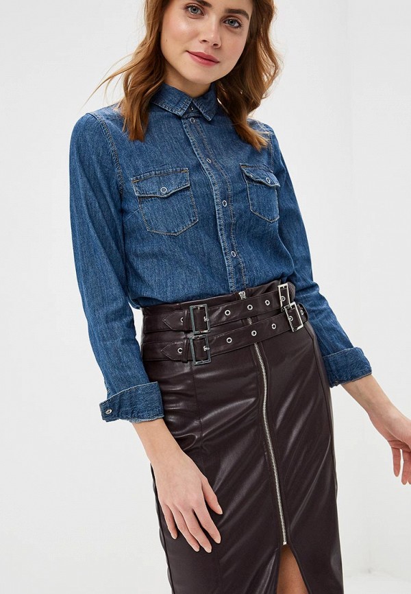 

Рубашка джинсовая Lost Ink, Синий, DENIM CLASSIC FITTED SHIRT