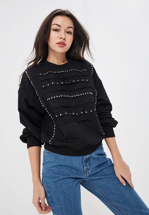 

Свитшот Lost Ink, Черный, SWEAT WITH MULTI TRIM