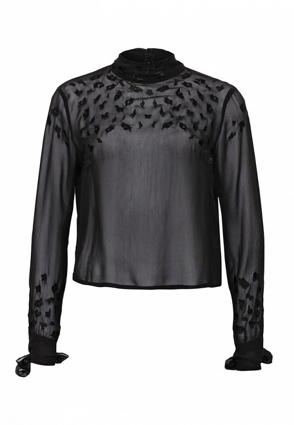 

Блуза Lost Ink, Черный, LEOPARD EMBROIDERED TOP