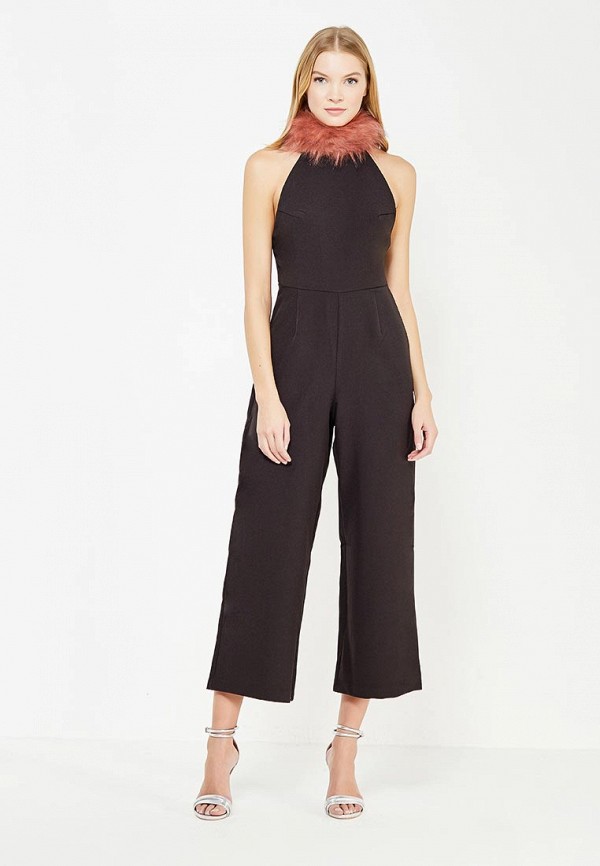 

Комбинезон Lost Ink, Черный, FUR COLLAR JUMPSUIT