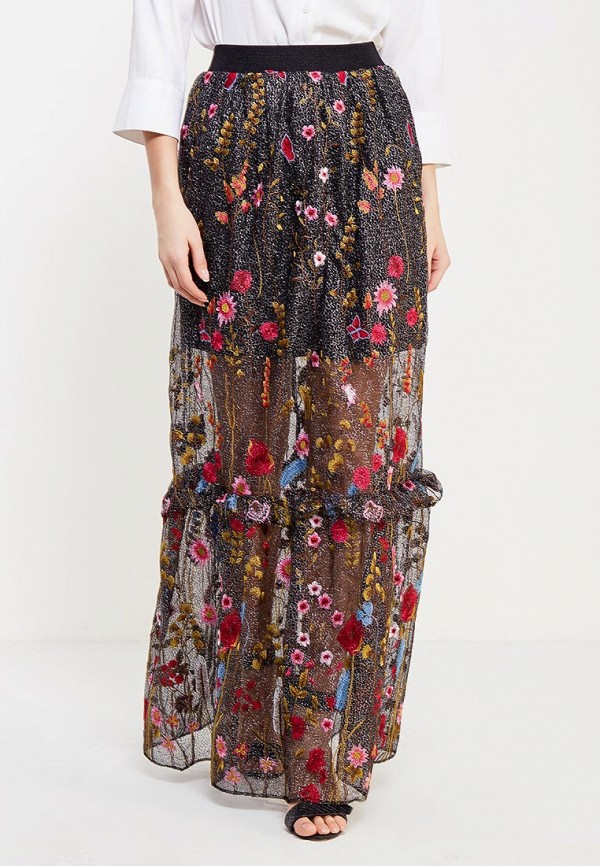 

Юбка LOST INK, ALL OVER EMBROIDERED MAXI, Черный