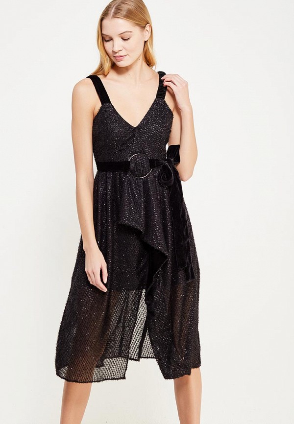 

Платье LOST INK, VELVET TIE BELT TINSEL DRESS, Черный