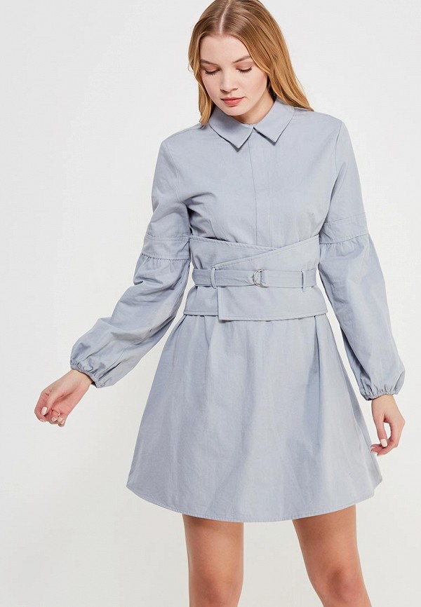 

Платье Lost Ink, Голубой, COTTON SHIRT DRESS