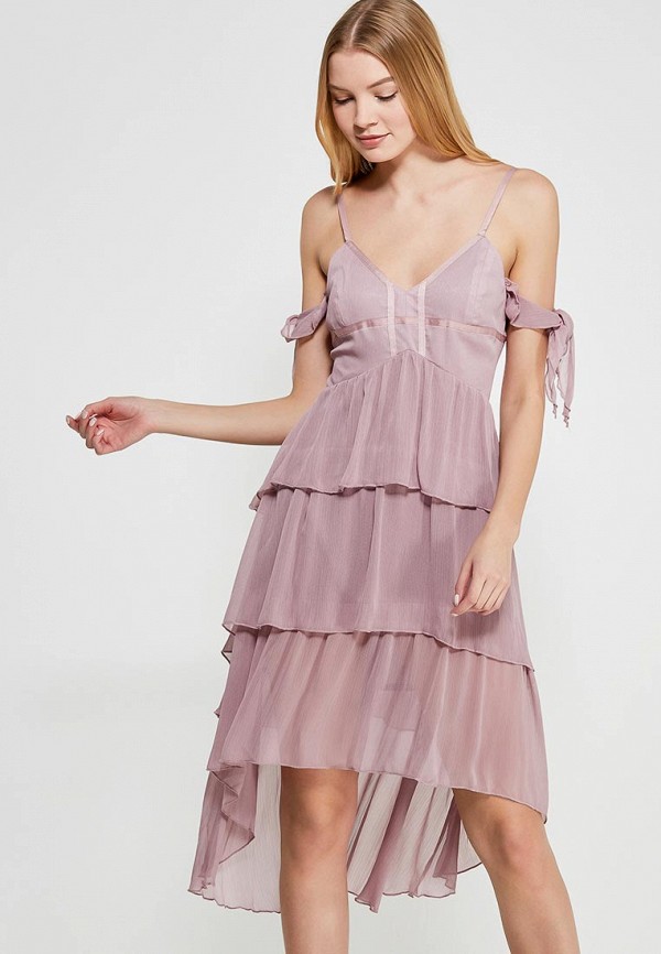 

Платье LOST INK, RUFFLE COLD SHOULDER SHIFT, Розовый
