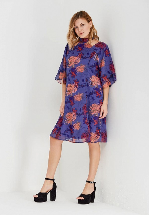 

Платье Lost Ink Plus, Фиолетовый, CAPE BACK DRESS IN FOXTROT FLORAL