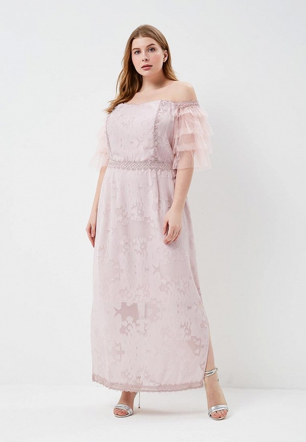 

Платье Lost Ink Plus, Розовый, WARDROBE COLUMN MAXI DRESS