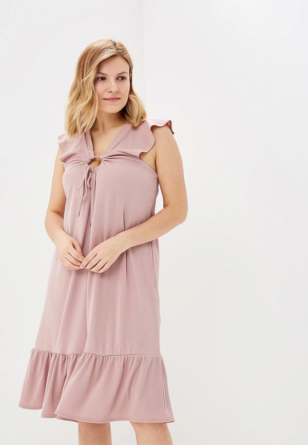 

Платье Lost Ink Plus, Розовый, SWING DRESS IN RIB