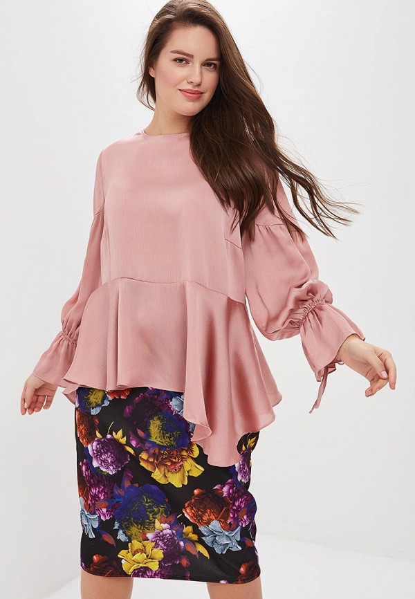 

Блуза LOST INK PLUS, SATIN TOP WITH PEPLUM, Розовый