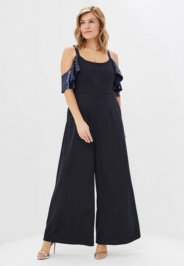 

Комбинезон LOST INK PLUS, WIDE LEG JUMPSUIT WITH SEQUIN SLEEVES, Черный
