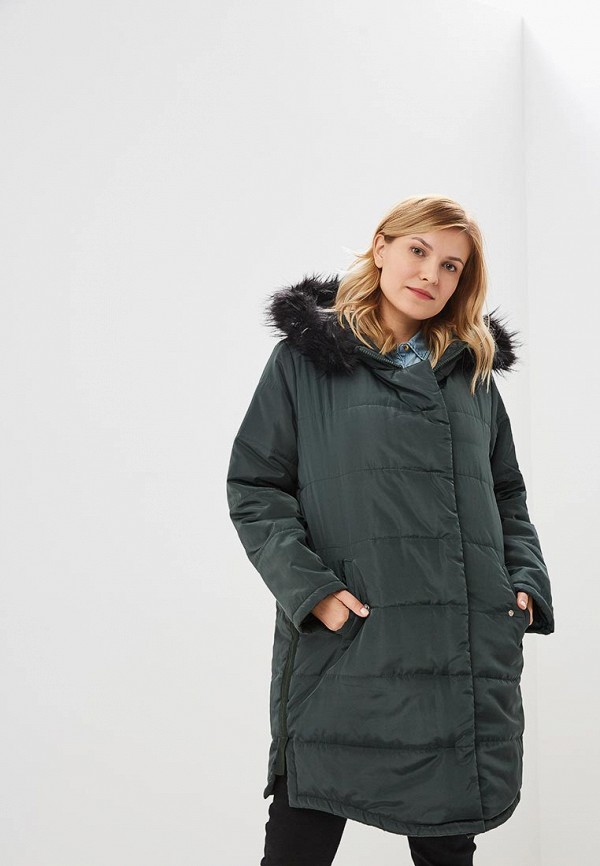

Куртка утепленная LOST INK PLUS, PADDED COAT WITH FAUX FUR HOOD, Зеленый