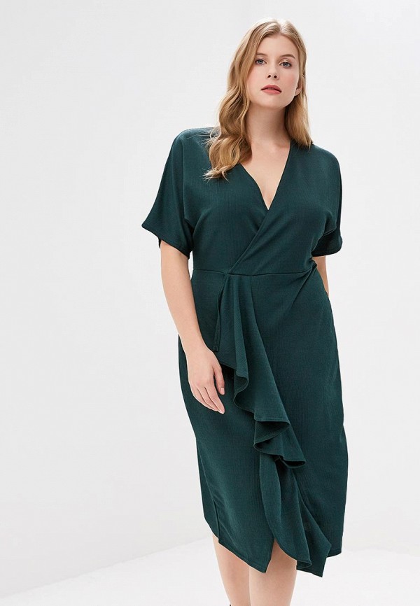 

Платье LOST INK PLUS; BODYCON DRESS WITH FRILL, Зеленый