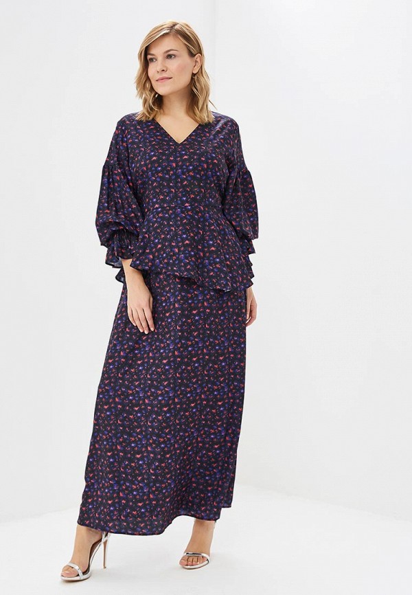 

Платье LOST INK PLUS, MAXI DRESS IN DITSY FLORAL, Черный