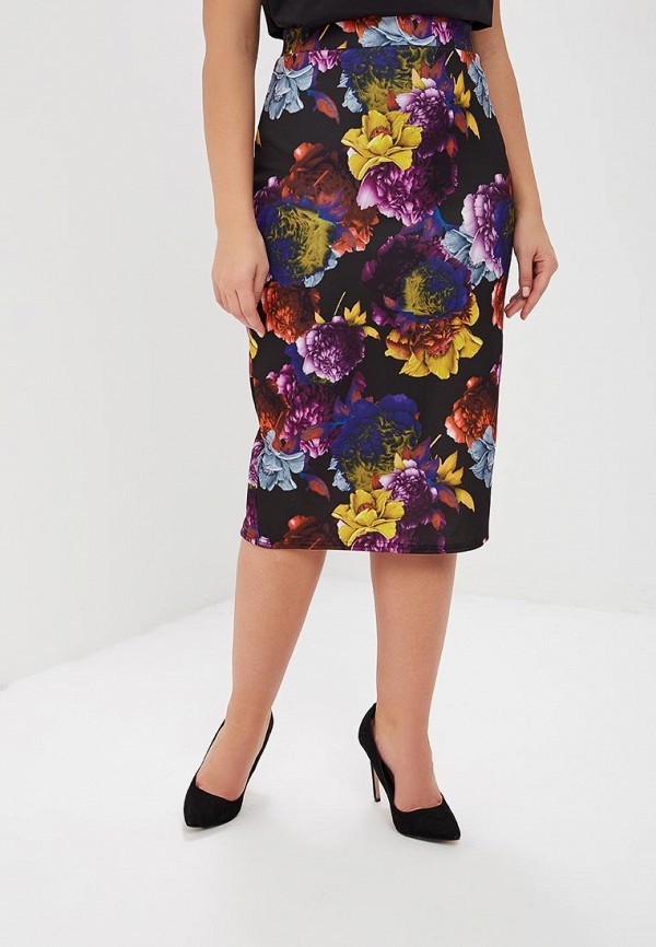 

Юбка LOST INK PLUS, PENCIL SKIRT IN BOLD FLORAL PRINT, Черный