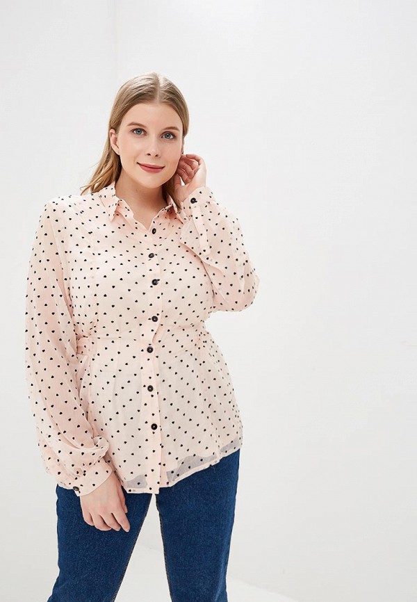 

Блуза LOST INK PLUS, SOFT SHIRT IN HEART DOBBY, Розовый
