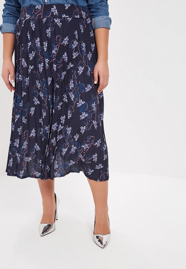 

Юбка LOST INK PLUS, PLEATED SKIRT IN BLOSSOM FLORAL, Синий
