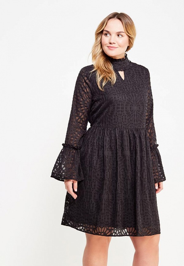 

Платье LOST INK PLUS, FIT AND FLARE DRESS IN GEO BURNOUT, Черный