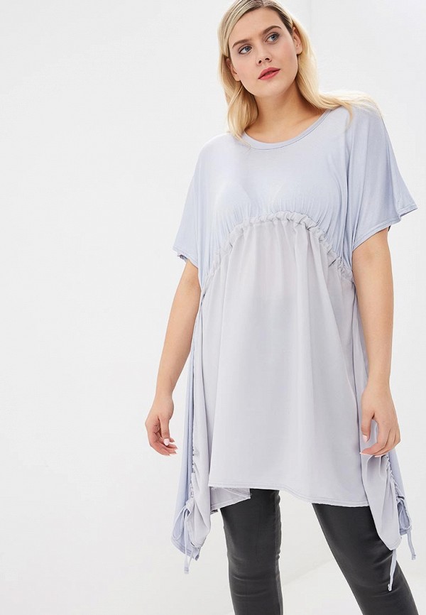 

Туника Lost Ink Plus, Серый, CHIFFON HEM DRAWSTRING TUNIC