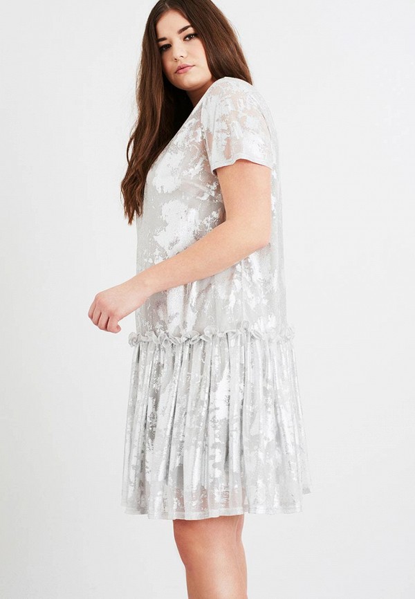 

Платье Lost Ink Plus, Серебряный, SWING DRESS IN METALLIC