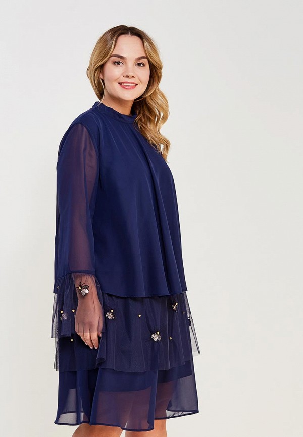 

Платье LOST INK PLUS, PREMIUM SWING DRESS WITH BEE EMBELLISHMENT, Синий