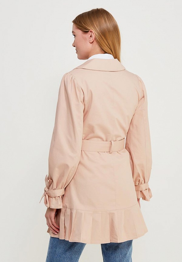 

Плащ Lost Ink Petite, Розовый, PLEAT HEM TRENCH COAT