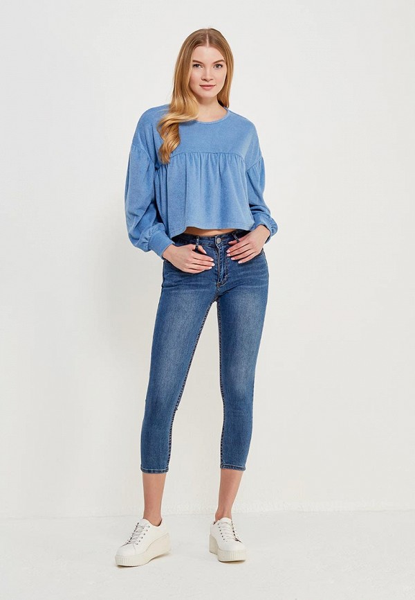 

Джемпер Lost Ink Petite, Голубой, FLUFFY SMOCK SWEAT
