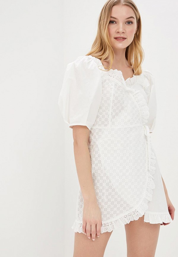 

Платье Lost Ink Petite, P BRODERIE AND COTTON MIX BODYCON, Белый