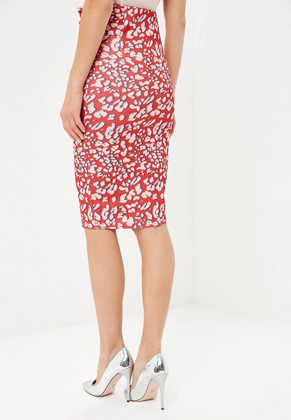 

Юбка Lost Ink Petite, P LEOPARD PRINT FRILL WAIST PENCIL SKIRT, Красный