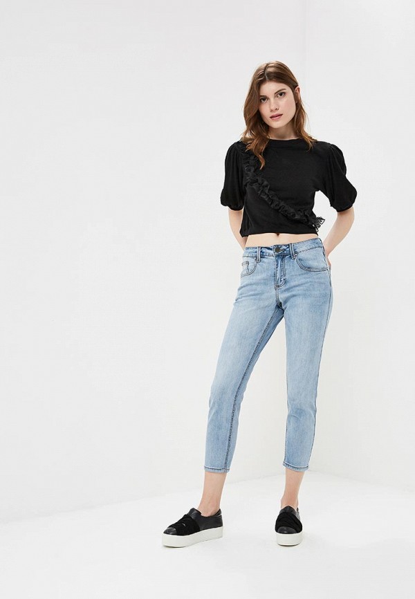 

Джемпер Lost Ink Petite, P ASYM RUFFLE SHORT SLEEVE JUMPER, Черный