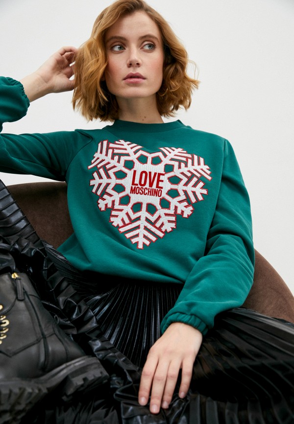 

Свитшот Love Moschino, Зеленый, Love Moschino LO416EWLSZI4