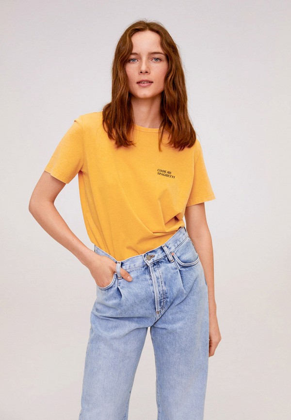 

Футболка Mango, Желтый, - WASH