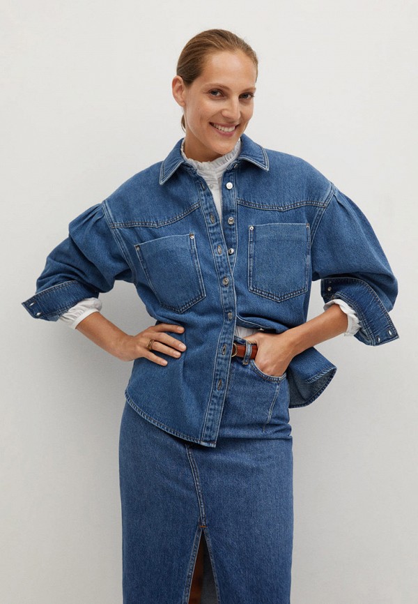 

Рубашка джинсовая Mango, Синий, - DENIM70