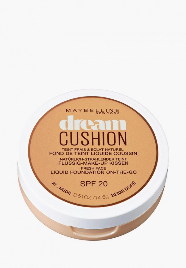 

Тональное средство Maybelline New York, Бежевый, - кушон для лица "Dream Cushion", увлажняющий, оттенок 21, Nude, SPF 20,14,6 гр