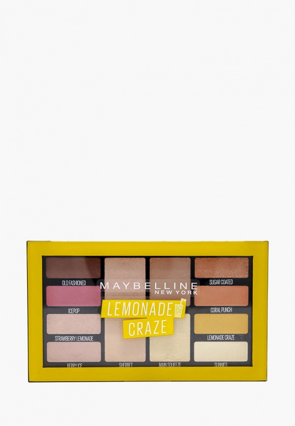 

Палетка для глаз Maybelline New York, Разноцветный, LEMONADE CRAZE, кремовая формула, аромат цитрусов, 12 оттенков, 12 г