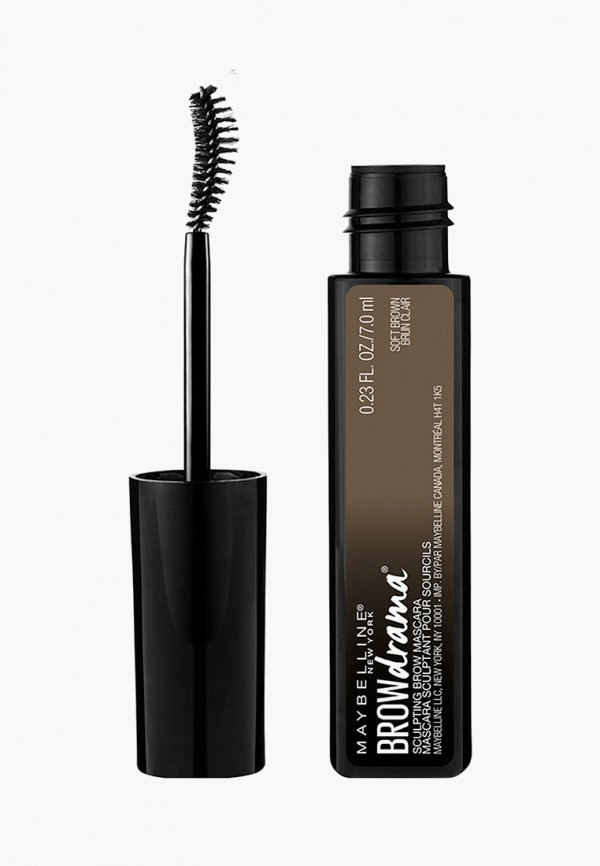 

Тушь для бровей Maybelline New York, Коричневый, Brow Drama, щеточка-скульптор + цветной гель, светло-коричневый, 7,6 мл