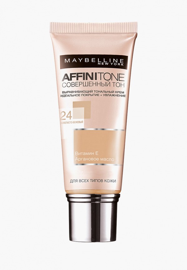 

Тональный крем Maybelline New York, Affinitone, выравнивающий и увлажняющий, с аргановым маслом, оттенок 24, Золотисто-бежевый, 30 мл