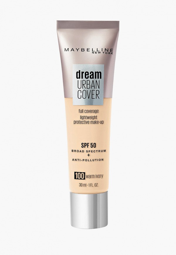 

Тональный крем Maybelline New York, Прозрачный, Dream Urban Cover SPF 50, оттенок 100, Слоновая кость, 30 мл
