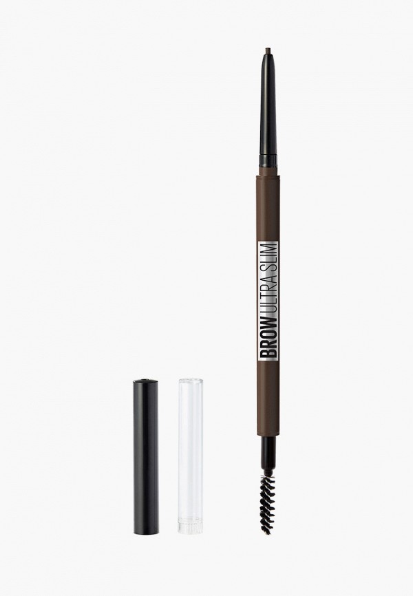 

Карандаш для бровей Maybelline New York, Коричневый, "Brow Ultra Slim", карандаш + щеточка, оттенок 06, Темно-коричневый, 1 г