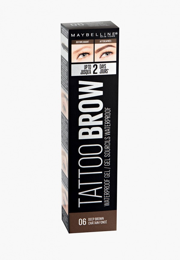 

Гель для бровей Maybelline New York, Коричневый, "Tattoo Brow", 06 Темно - коричневый, 6.8 мл