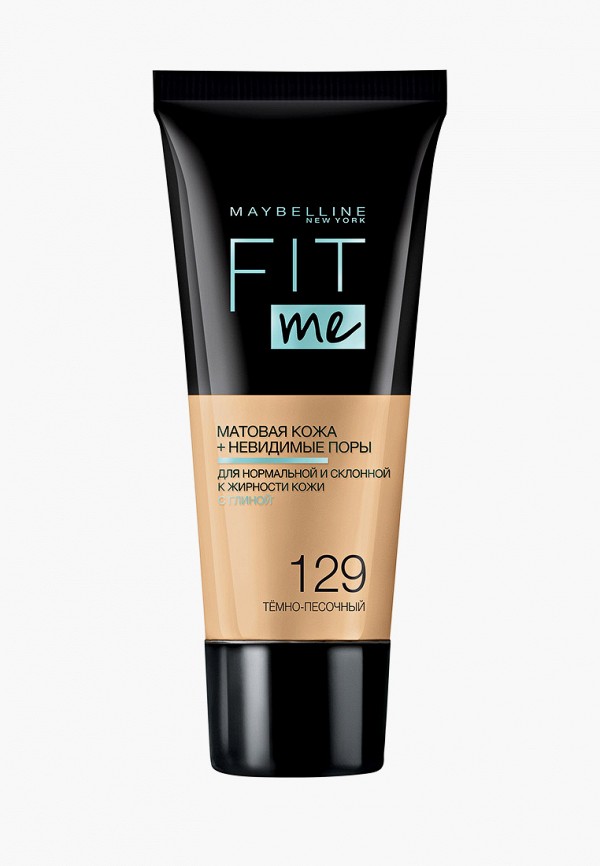 

Тональный крем Maybelline New York, Бежевый, "Fit Me", Матовая кожа + невидимые поры, Оттенок 129, Темно-песочный, 30 мл