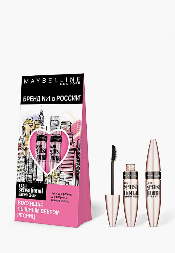

Набор для макияжа глаз Maybelline New York, Черный, Lash Sensational: тушь (9,5 мл) + тушь (9,5 мл), веерный объем