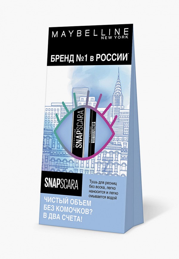 Набор для макияжа глаз Maybelline New York Snapscara 9,5мл+ TATOO LINER оттенок 901, 1,3гр