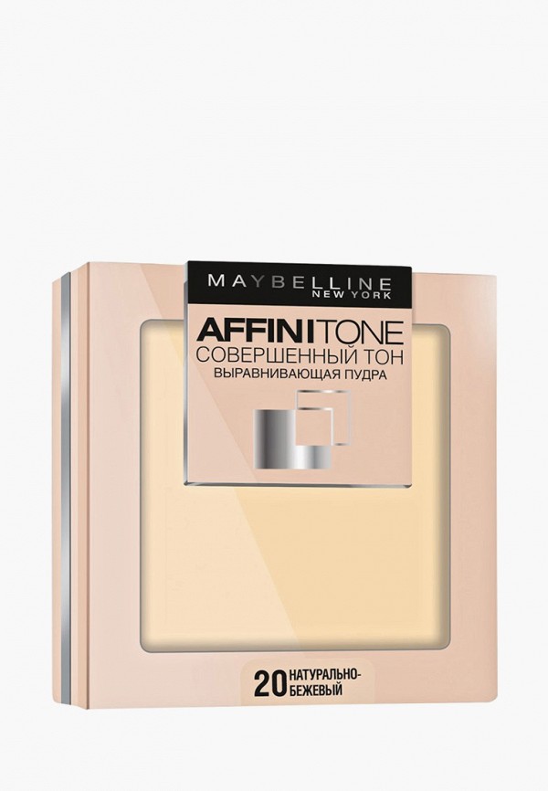 

Пудра Maybelline New York, Бежевый, Affinitone, выравнивающая и матирующая, оттенок 20, натурально-бежевый, 9 г