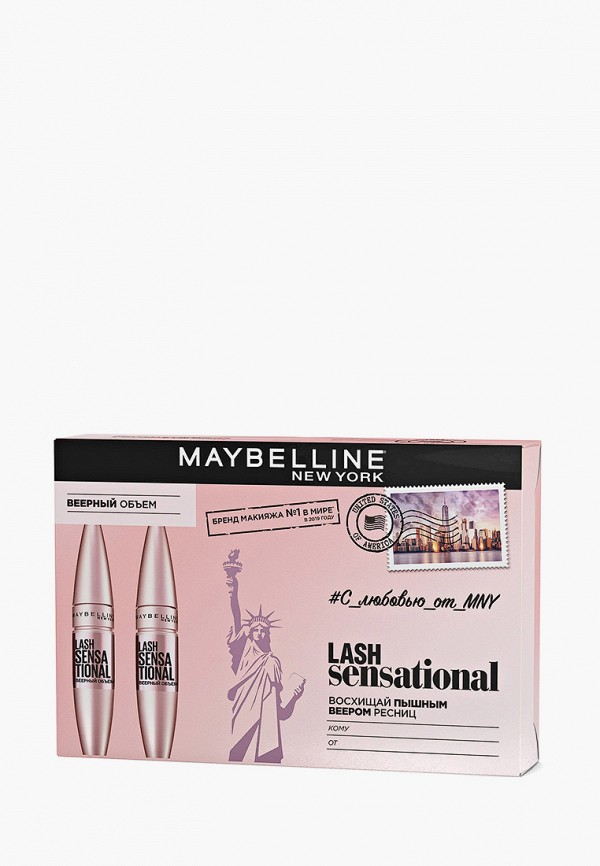 

Набор для макияжа глаз Maybelline New York, Черный, тушь для ресниц Lash Sensational, x2, 9.5 мл