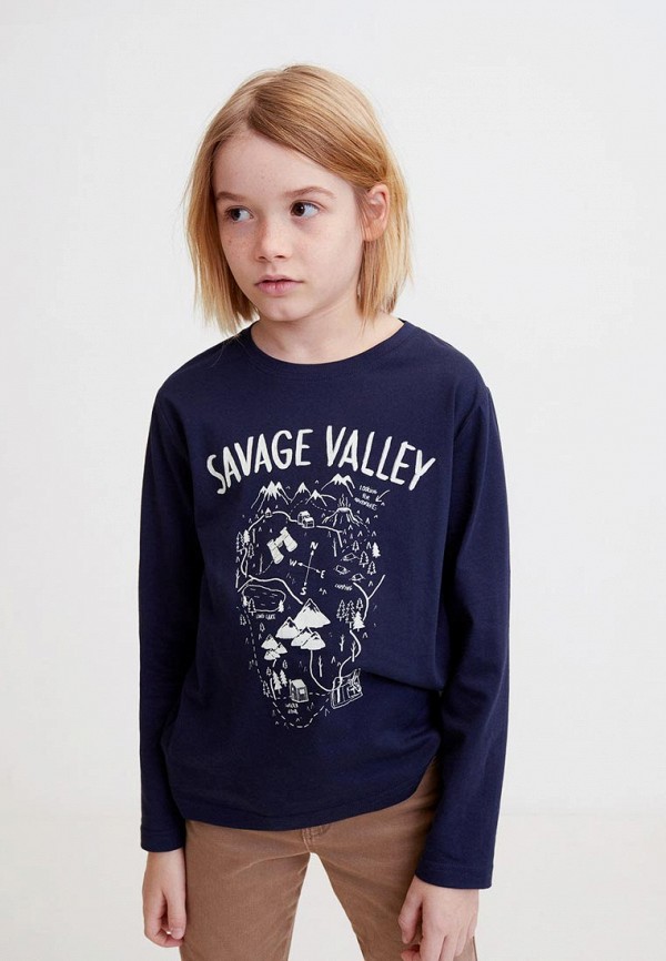 

Лонгслив Mango Kids, Mango Kids MA018EBDXZT9, Синий