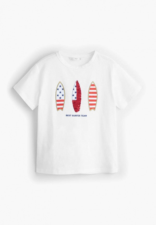 

Футболка Mango Kids, - ALOHA, Белый
