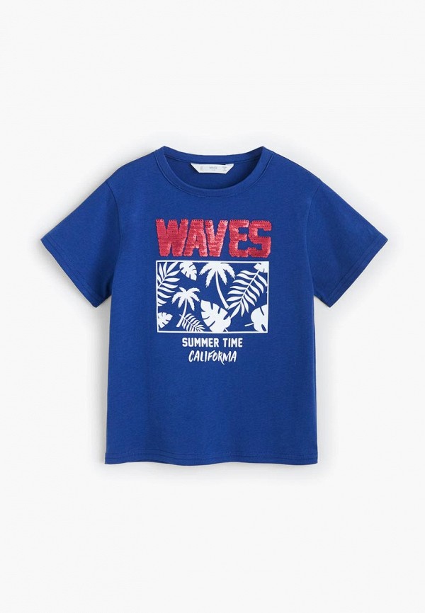 

Футболка Mango Kids, - ALOHA, Синий